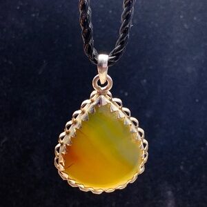 Antique Agate Pendant Necklace